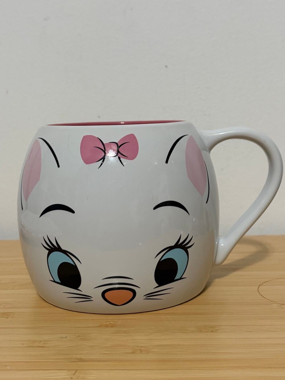 Disney Parks Aristocats Marie 29 Oz Jumbo Ceramic Mug Pink White Cat Collectible